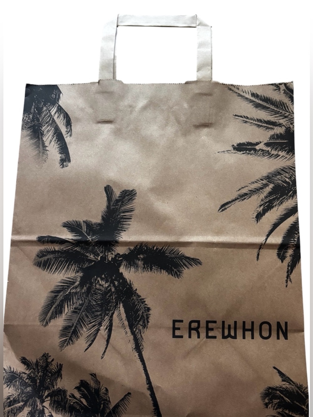 Brand New EREWHON Los Angeles  Market Brown Paper Bag  w Handles Recycled Fiber